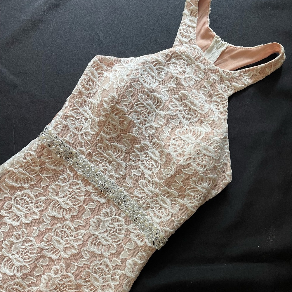 Floral Lace Long Halter Dress Size 3